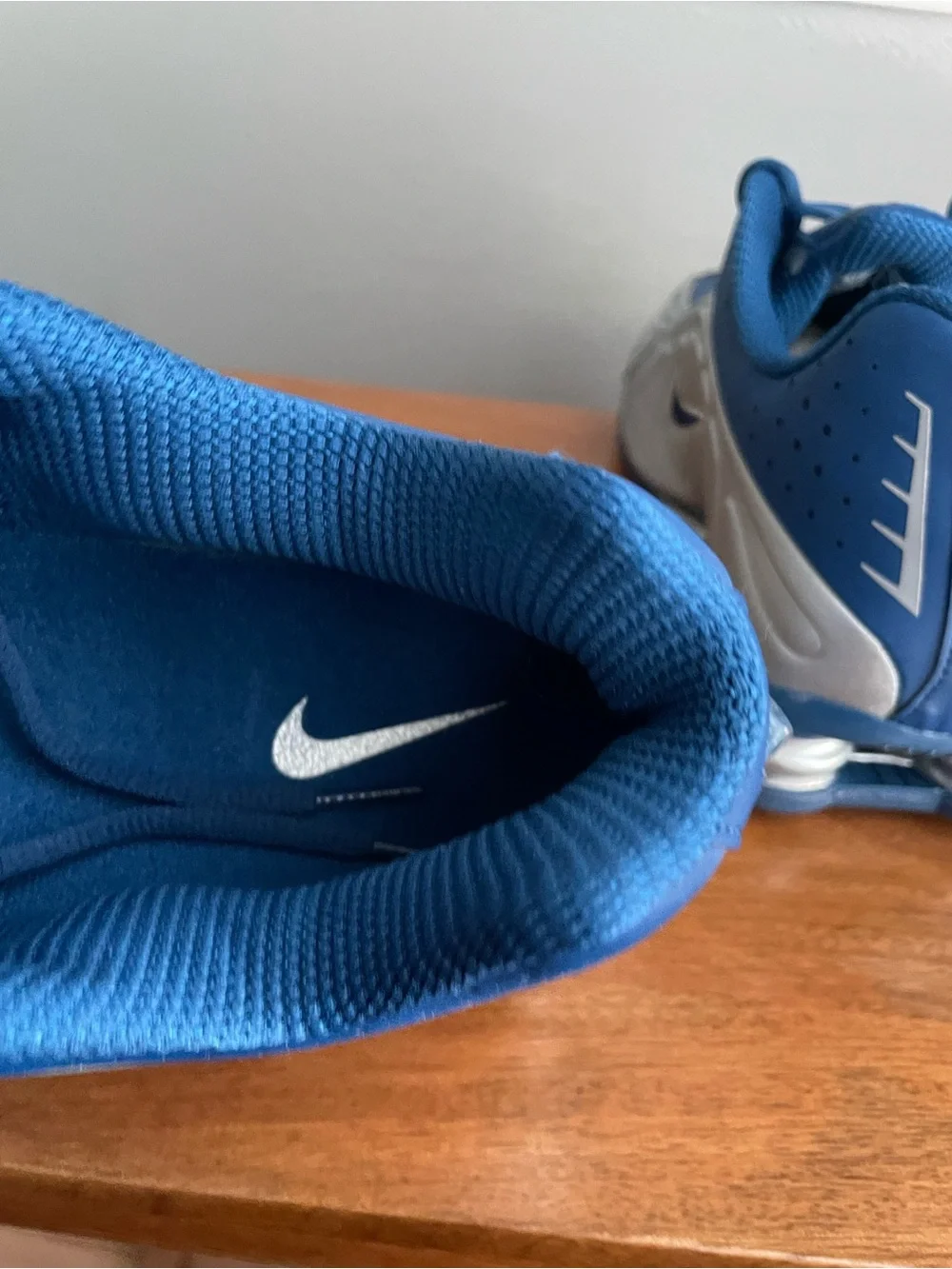 Nike Shox R4 Metallic Silver Team Royal Blue Men’s Size 14 Sneakers HQ1988-009 N